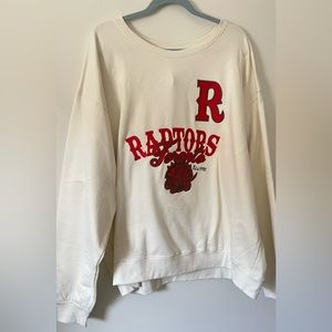 Toronto Raptors Mitchell and Ness Crewneck sweatshirt beige oversized.